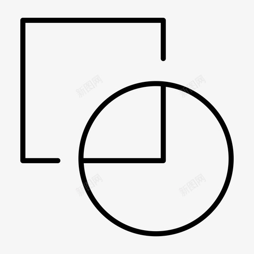 交集形图标svg_新图网 https://ixintu.com 交集 减法 商业 图形 正方形 设计