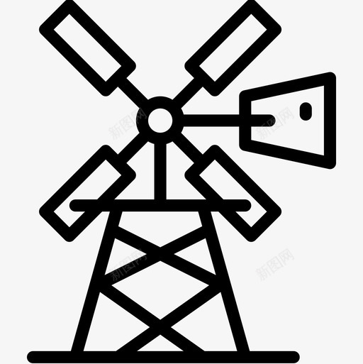 风车牛仔7直线型图标svg_新图网 https://ixintu.com 牛仔 直线 线型 风车