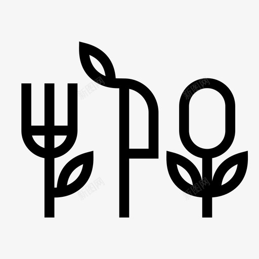 刀叉厨房用具菜单图标svg_新图网 https://ixintu.com 刀叉 厨房用具 植物性 纯素 纯素食品 菜单
