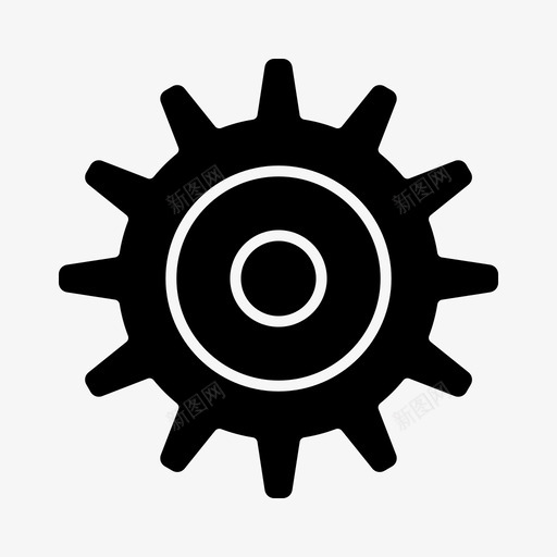 齿轮设置车轮图标svg_新图网 https://ixintu.com 设置 设置实体字形 车轮 齿轮