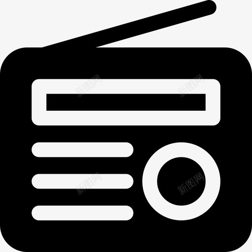 收音机电子43已填充图标svg_新图网 https://ixintu.com 已填充 收音机 电子43