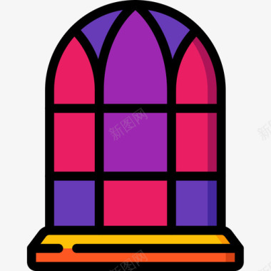 线性窗5个建筑彩色窗图标图标