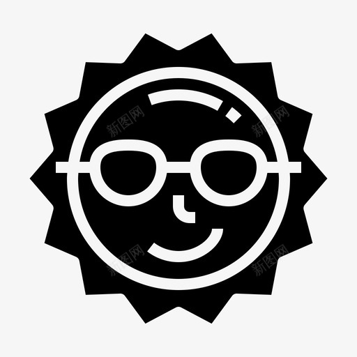 夏天太阳太阳镜图标svg_新图网 https://ixintu.com 夏天 天气 太阳 太阳镜 阳光 黑色