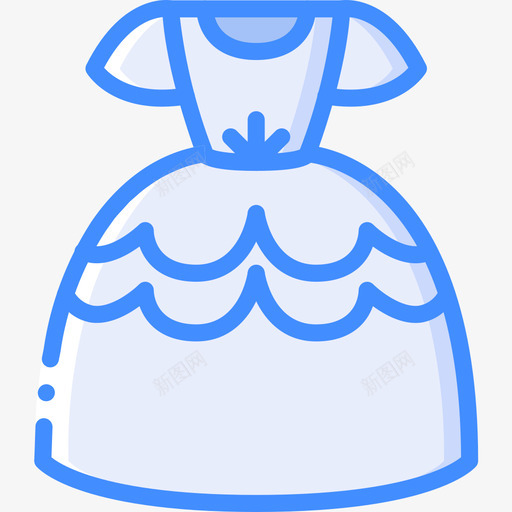 礼服公主4蓝色图标svg_新图网 https://ixintu.com 公主 礼服 蓝色