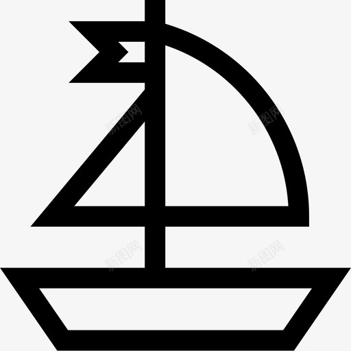 船户外活动28直线图标svg_新图网 https://ixintu.com 户外活动28 直线 船