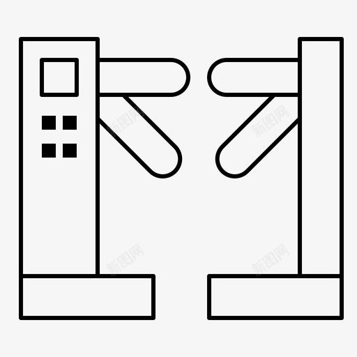 入口控制旋转栅门图标svg_新图网 https://ixintu.com 入口 地下 控制 旋转 栅门 火车站 细线