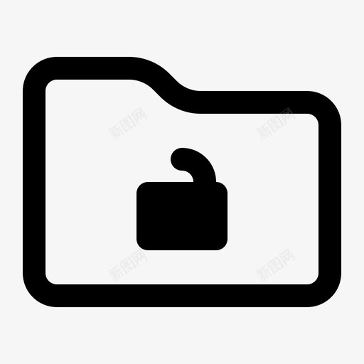 解锁文件夹文档文件夹行图标svg_新图网 https://ixintu.com 文件夹 文档 解锁