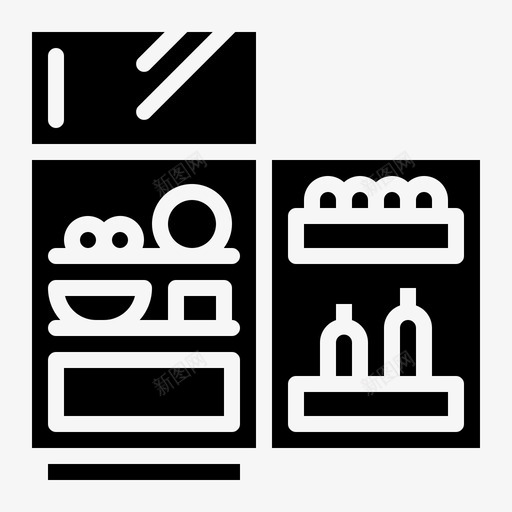冰箱冷却器电子产品图标svg_新图网 https://ixintu.com 冰箱 冷冻 冷却器 厨房固体 电子产品