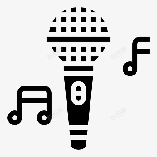 麦克风音乐和多媒体7字形图标svg_新图网 https://ixintu.com 字形 音乐和多媒体7 麦克风
