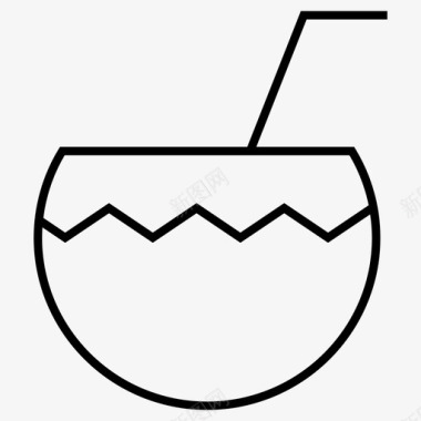 鸡尾酒饮料椰子汁图标图标