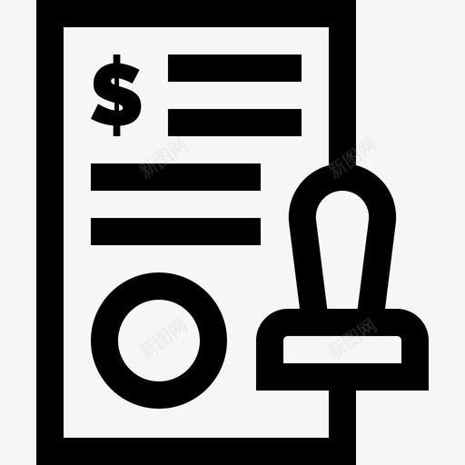 发票付款3直线图标svg_新图网 https://ixintu.com 付款 发票 直线