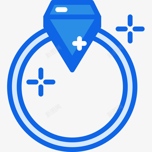 订婚戒指假日43蓝色图标svg_新图网 https://ixintu.com 假日43 蓝色 订婚戒指