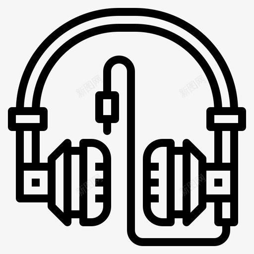 耳机音频音乐图标svg_新图网 https://ixintu.com 声音 漫画家 耳机 音乐 音频