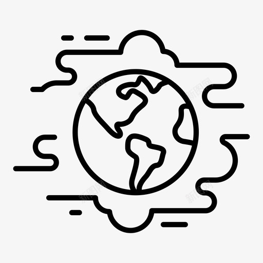 全球污染空气污染地球图标svg_新图网 https://ixintu.com 全球变暖 全球污染 地球 环境污染 生态线图标 空气污染