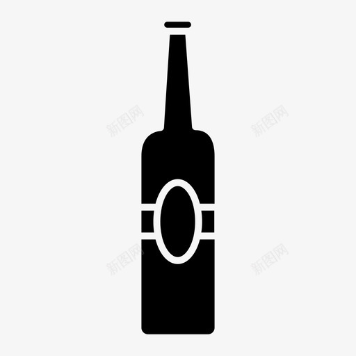 酒精啤酒瓶子图标svg_新图网 https://ixintu.com 啤酒 固体 派对 瓶子 藤蔓 酒精