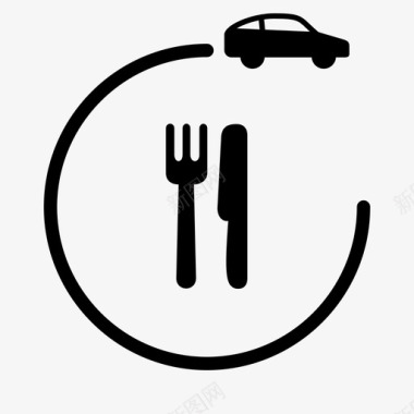 开车去餐厅开车吃饭图标图标