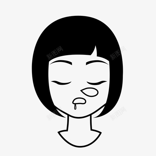 困倦亚洲人可爱图标svg_新图网 https://ixintu.com 亚洲人 可爱 困倦 女孩 短发女孩表情 表情