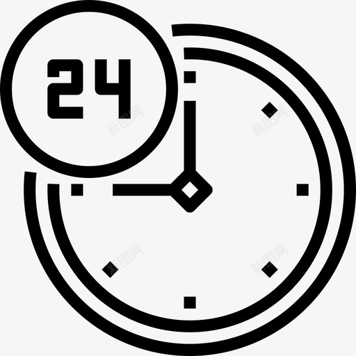 24小时53次线性图标svg_新图网 https://ixintu.com 24小时 53次 线性