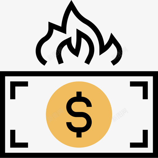金钱腐败元素5黄影图标svg_新图网 https://ixintu.com 腐败元素5 金钱 黄影
