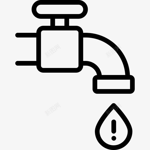 水龙头漏水管水管工图标svg_新图网 https://ixintu.com 水管工 水龙头 漏水管