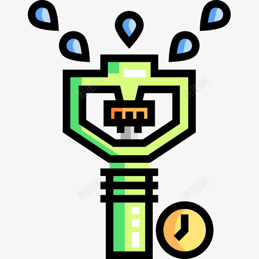 洒水器domotics10线性颜色图标svg_新图网 https://ixintu.com domotics 洒水器 线性 颜色