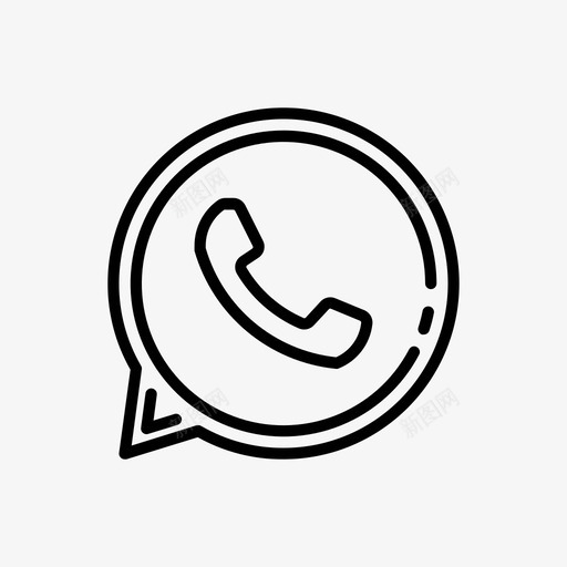 聊天或拨打社交媒体信息电话图标svg_新图网 https://ixintu.com whatsapp图标 信息 电话 聊天或拨打社交媒体