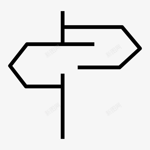 双向道路标志图标svg_新图网 https://ixintu.com 双向 图标 标志 符号 线图 道路