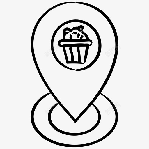 糕点店咖啡店手绘图标svg_新图网 https://ixintu.com 咖啡店手绘图标 糕点店