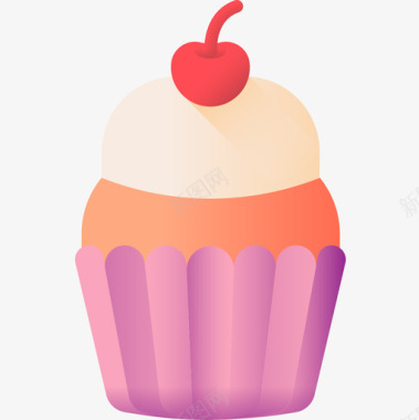 纸杯蛋糕糖果店4彩色图标图标