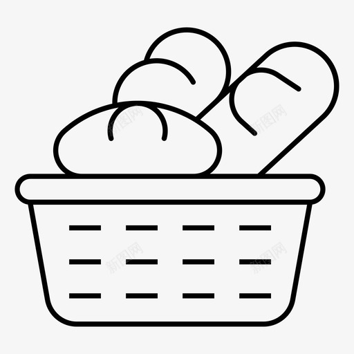 面包篮长棍面包面包房图标svg_新图网 https://ixintu.com 家用设备 长棍面包 面包房 面包篮