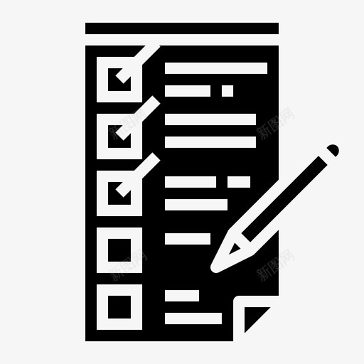 检查列表纸张图标svg_新图网 https://ixintu.com 列表 实体 检查 纸张 选择