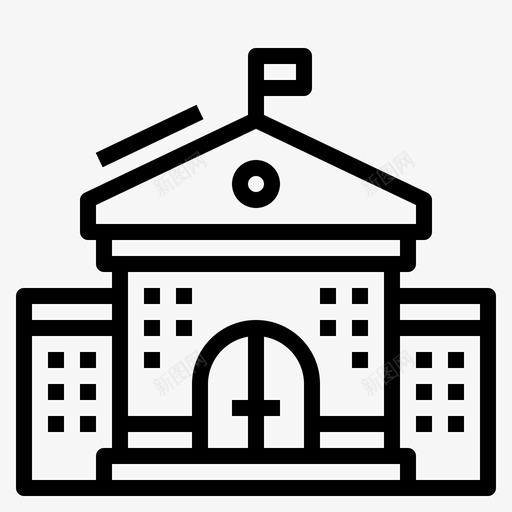 学校59号楼直线图标svg_新图网 https://ixintu.com 59号楼 学校 直线