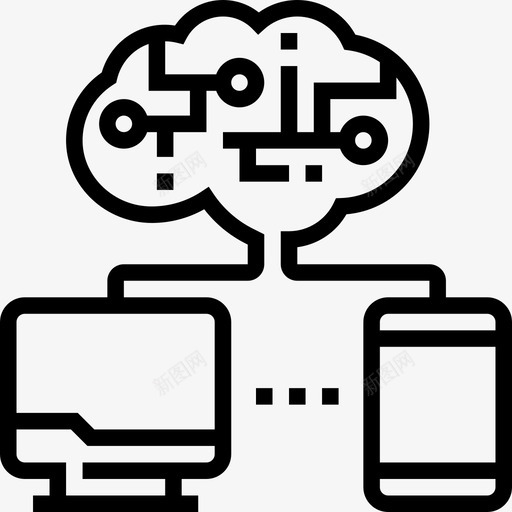 电子学人工智能47线性图标svg_新图网 https://ixintu.com 人工智能 电子学 线性