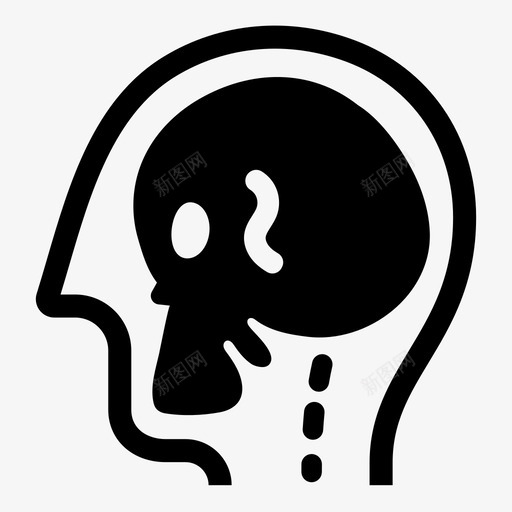 头骨病历x光图标svg_新图网 https://ixintu.com x光 头部和性格 头骨 病历 骨面