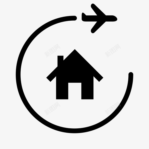 回家机场飞机图标svg_新图网 https://ixintu.com 回家 房子 机场 飞机
