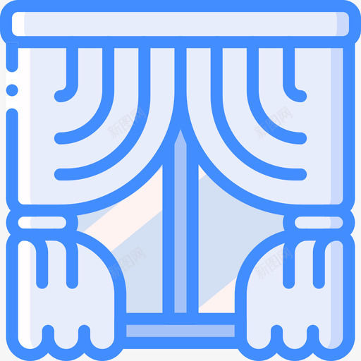 窗户室内24蓝色图标svg_新图网 https://ixintu.com 室内设计24 窗户 蓝色