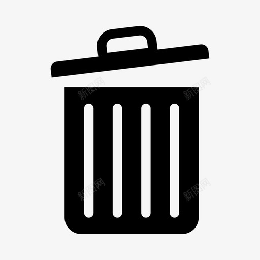 垃圾桶篮子删除图标svg_新图网 https://ixintu.com 48像素 删除 办公室 回收站 垃圾桶 字形 篮子