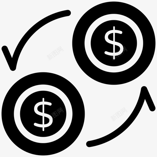 资金流资金现金流图标svg_新图网 https://ixintu.com 图标 字形 投资 流入 现金流 财务 资金 资金流