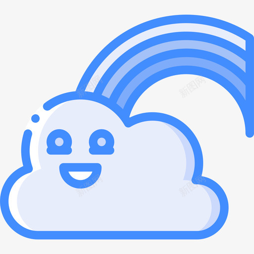 彩虹可爱的图标5蓝色svg_新图网 https://ixintu.com 可爱的图标5 彩虹 蓝色