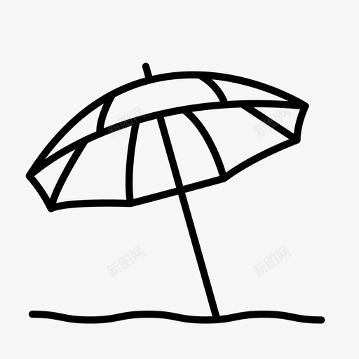 海滩伞海湾海边图标svg_新图网 https://ixintu.com 度假 海湾 海滩伞 海滩图标 海边