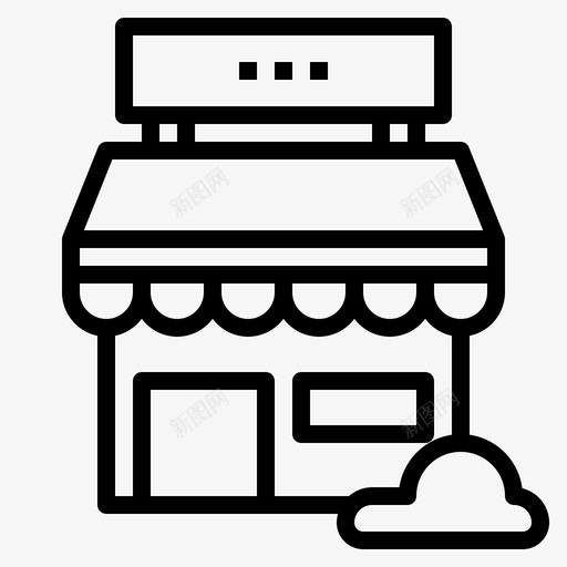 商店城市元素50线性图标svg_新图网 https://ixintu.com 元素 商店 城市 线性
