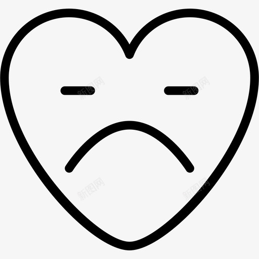 心碎心脏表情6轮廓图标svg_新图网 https://ixintu.com 心碎 心脏表情6 轮廓