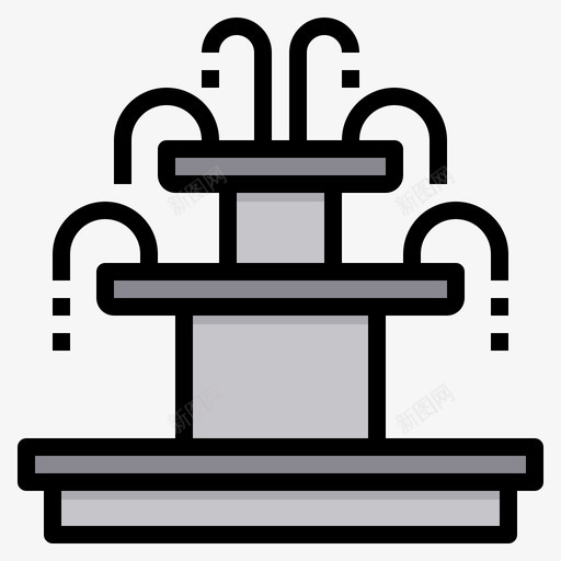 喷泉城市元素47线性颜色图标svg_新图网 https://ixintu.com 喷泉 城市元素47 线性颜色