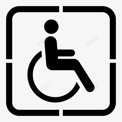 轮椅残疾人人图标svg_新图网 https://ixintu.com 交通工具 人 人员 停车场 带人标志 残疾人 轮椅