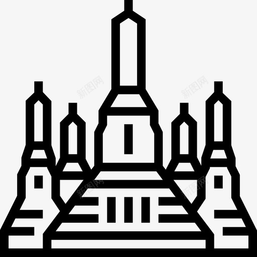 瓦阿伦曼谷标志和地标轮廓图标svg_新图网 https://ixintu.com 地标 曼谷 标志 瓦阿 轮廓