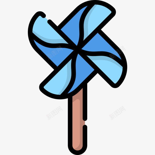 风车婴儿玩具4线性颜色图标svg_新图网 https://ixintu.com 婴儿玩具4 线性颜色 风车