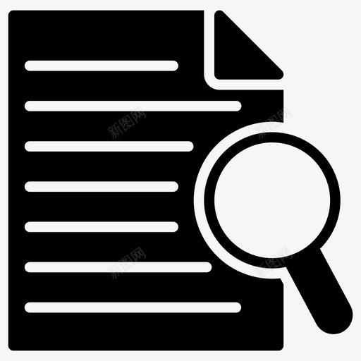 搜索文件文档放大镜图标svg_新图网 https://ixintu.com 工作表 搜索文件 放大镜 文档 方向线图标