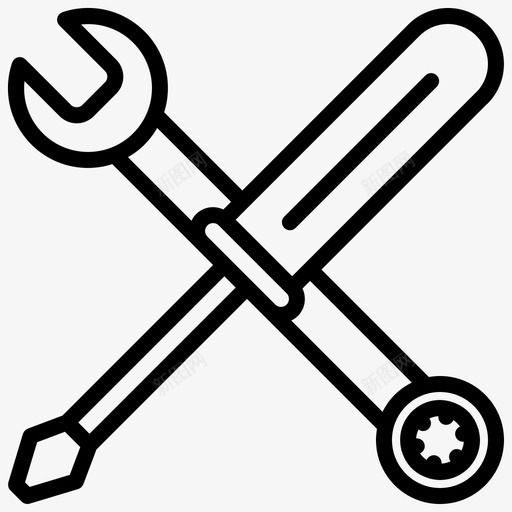 螺丝刀扳手维修工具图标svg_新图网 https://ixintu.com 工具 扳手 维修 螺丝刀