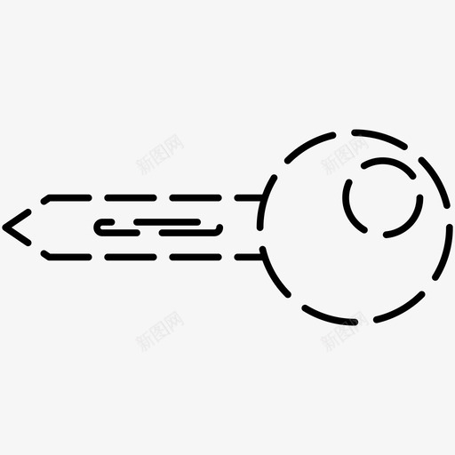钥匙打开解锁图标svg_新图网 https://ixintu.com 图标 安全 打开 虚线 解锁 钥匙