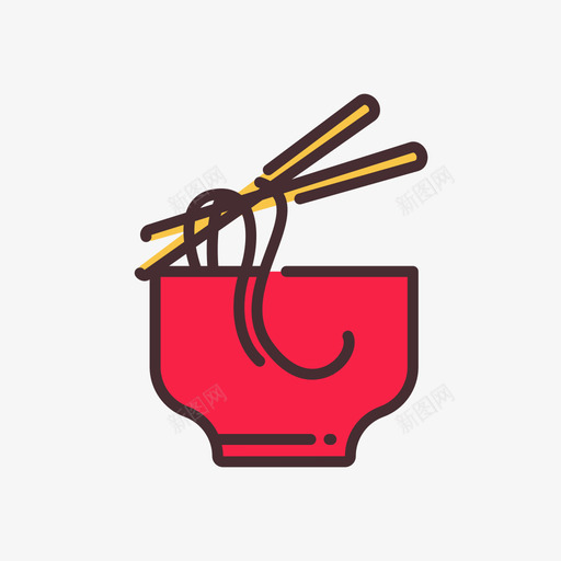 面条日本45线颜色图标svg_新图网 https://ixintu.com 日本 面条 颜色